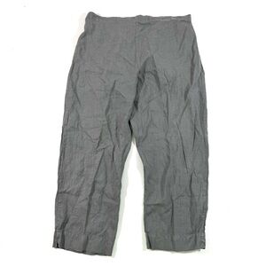 Bryn Walker Cropped Linen Pants Grey Size Large
